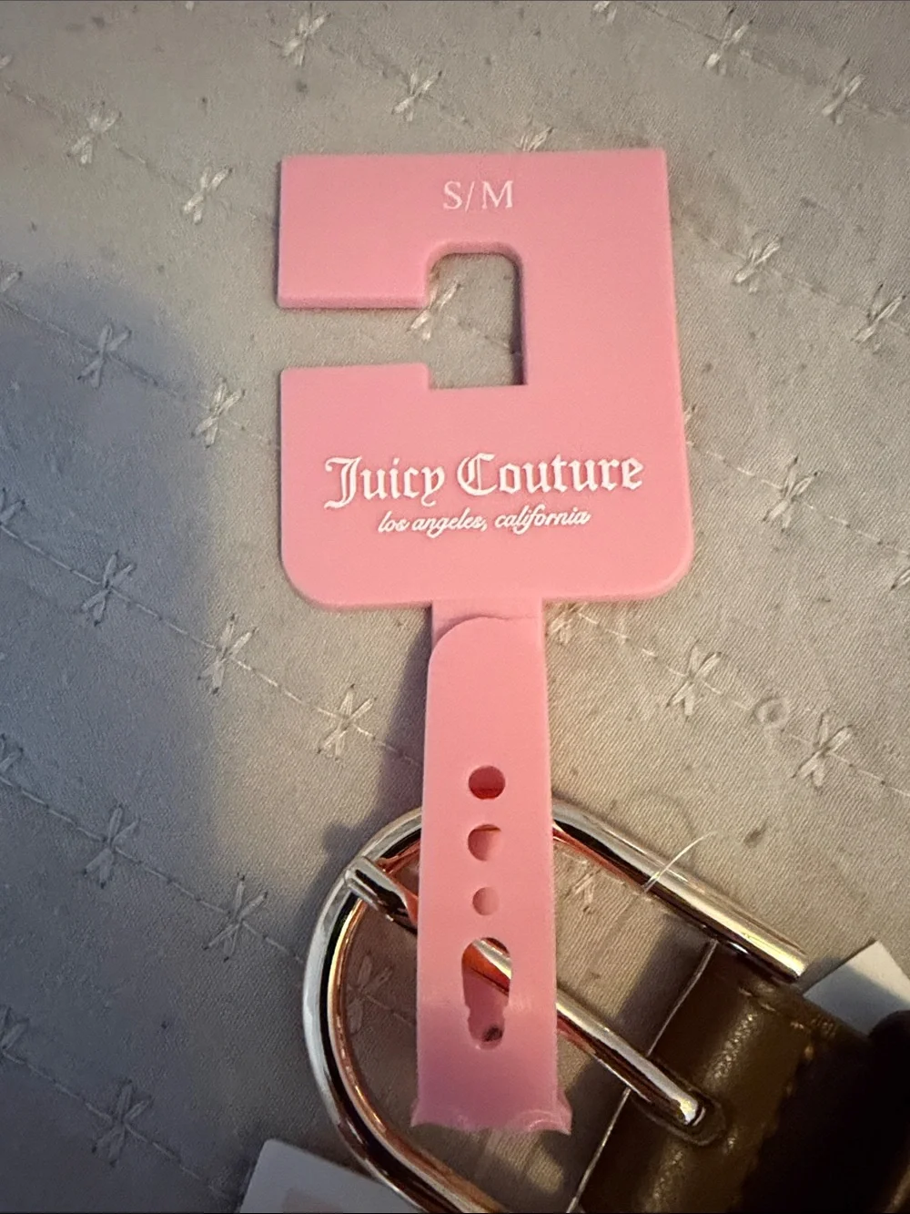 Juicy Couture Brown Leather Stud Belt with Gold-Tone Hardware
